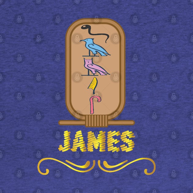 JAMES-American names in hieroglyphic letters-James, name in a Pharaonic Khartouch-Hieroglyphic pharaonic names by egygraphics